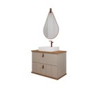 Ver imagem 1 de Gabinete de Banheiro Milano 80 com Espelho Gota Cappuccino/freijo - Mgm