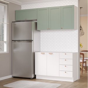 Cozinha Modulada 3 Peças 2 Aéreos 1 Balcão Arizona Cabecasa Madeiramadeira