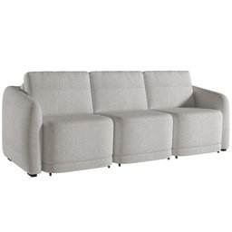 Sofá Cama para Sala de Estar 3 Lugares 276cm Montserrat K01 Bouclê Creme - Lyam Decor - 1