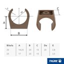 Ver imagem 6 de Abraçadeira De Encaixe Para Tubos Soldável E Eletrodutos PVC Marrom 1/2" De 20 mm Tigre - Marrom