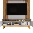 Ver mais imagens de Estante para TV e Home Theater até 75 Polegadas 180CMX197CM Pés em Madeira Maciça Atalaia X Marrom