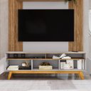 Ver imagem 5 de Estante para TV e Home Theater até 75 Polegadas 180CMX197CM Pés em Madeira Maciça Atalaia X Marrom