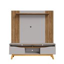 Ver imagem 4 de Estante para TV e Home Theater até 75 Polegadas 180CMX197CM Pés em Madeira Maciça Atalaia X Marrom