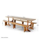 Ver imagem 4 de Conjunto Mesa Rústica com Bancos Madeira Maciça Marrom/Mogno/Mel