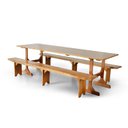 Ver imagem 3 de Conjunto Mesa Rústica com Bancos Madeira Maciça Marrom/Mogno/Mel