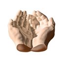 Ver imagem 1 de Porta Objetos Decorativo Mãos 15,5cm em Cimento Artesanal Palha