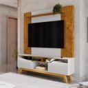 Ver imagem 1 de Estante para TV e Home Theater até 75 Polegadas 180CMX197CM Pés em Madeira Maciça Atalaia X Marrom