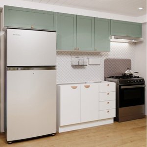 Cozinha Modulada 4 Peças 3 Aéreos 1 Balcão Arizona Cabecasa Madeiramadeira