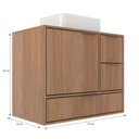 Ver imagem 2 de Gabinete para Banheiro 801 100% MDF BP Prime Yescasa Marrom/Noce