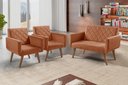 Ver imagem 4 de Conjunto Anabelle 2 Poltronas de 1 Lugar 1 Poltrona 2 Lugares Braço Unidecor Terracota