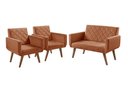 Ver imagem 1 de Conjunto Anabelle 2 Poltronas de 1 Lugar 1 Poltrona 2 Lugares Braço Unidecor Terracota