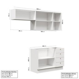 Cozinha Modulada 3 Peças 2 Aéreos 1 Balcão Arizona CabeCasa MadeiraMadeira - 3