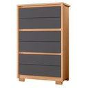 Ver imagem 4 de Guarda Roupa Solteiro com Cômoda Doble 4 Portas de Bater 4 Gavetas MDP Freijo Titanium Albatroz