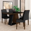 Ver imagem 1 de Mesa de Jantar com Vidro 4 Cadeiras Sícilia Imbuia/preto/preto - M.a Imbuia/preto/preto 06