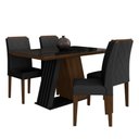 Ver imagem 2 de Mesa de Jantar com Vidro 4 Cadeiras Sícilia Imbuia/preto/preto - M.a Imbuia/preto/preto 06
