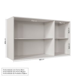 Cozinha Modulada 4 Peças 3 Aéreos 1 Balcão Arizona Cabecasa Madeiramadeira - 13