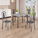Ver imagem 1 de Conjunto de Mesa Tubular 020 100cm x 60cm Tampo com 4 Cadeiras Lívia Prata/Preto