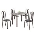 Ver imagem 2 de Conjunto de Mesa Tubular 020 100cm x 60cm Tampo com 4 Cadeiras Lívia Prata/Preto