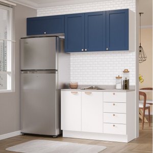 Cozinha Modulada 3 Peças 2 Aéreos 1 Balcão Arizona Cabecasa Madeiramadeira