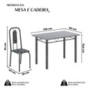 Ver imagem 3 de Conjunto de Mesa Tubular 020 100cm x 60cm Tampo com 4 Cadeiras Lívia Prata/Preto