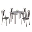 Ver imagem 2 de Conjunto de Mesa Tubular 020 100cm x 60cm Tampo com 4 Cadeiras Lívia Prata/Preto
