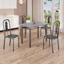 Ver imagem 1 de Conjunto de Mesa Tubular 020 100cm x 60cm Tampo com 4 Cadeiras Lívia Prata/Preto