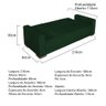 Sofá Cama 3 Lugares Jobim Suede Verde - Amarena Móveis - 3