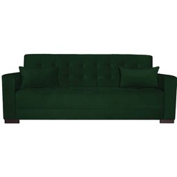 Sofá Cama 3 Lugares Jobim Suede Verde - Amarena Móveis - 7