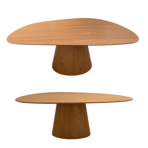 Mesa Oval Orgânica 220x120cm Madeira Freijó 8 Lugares