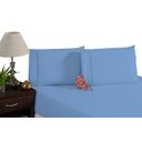 Ver imagem 2 de Jogo de Lençol Queen 100% Algodão Azul 200 Fios 3 Peças