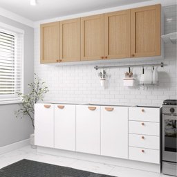Cozinha Modulada 4 Peças 2 Aéreos 2 Balcões Arizona Cabecasa Madeiramadeira - 1