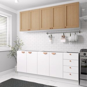 Cozinha Modulada 4 Peças 2 Aéreos 2 Balcões Arizona Cabecasa Madeiramadeira