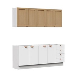 Cozinha Modulada 4 Peças 2 Aéreos 2 Balcões Arizona Cabecasa Madeiramadeira - 3