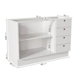 Cozinha Modulada 4 Peças 2 Aéreos 2 Balcões Arizona Cabecasa Madeiramadeira - 8