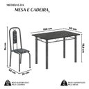 Ver imagem 3 de Conjunto de Mesa Tubular 020 100cm x 60cm Tampo com 4 Cadeiras Lívia Prata/Preto