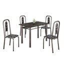 Ver imagem 2 de Conjunto de Mesa Tubular 020 100cm x 60cm Tampo com 4 Cadeiras Lívia Prata/Preto
