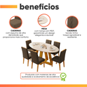 Ver imagem 5 de Conjunto Sala de Jantar Mesa Tampo em Vidro 1,80m Vick 6 Cadeiras Tati