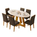 Ver imagem 1 de Conjunto Sala de Jantar Mesa Tampo em Vidro 1,80m Vick 6 Cadeiras Tati