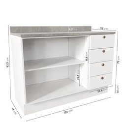 Cozinha Modulada 4 Peças 2 Aéreos 2 Balcões Arizona Cabecasa Madeiramadeira - 8