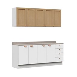 Cozinha Modulada 4 Peças 2 Aéreos 2 Balcões Arizona Cabecasa Madeiramadeira - 3