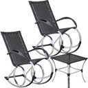Ver imagem 1 de Cadeiras de Balanço e Mesa de Centro para Área, Edícula, Jardim e Decoração Fibra Sintética Trama Or