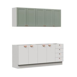 Cozinha Modulada 4 Peças 2 Aéreos 2 Balcões Arizona Cabecasa Madeiramadeira - 3