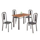 Ver imagem 2 de Conjunto de Mesa Tubular 100cm x 60cm Tampo MDF com 4 Cadeiras Lívia Prata/Preto Floral/Mart/Cinamomo
