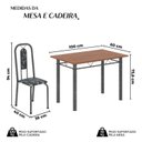 Ver imagem 3 de Conjunto de Mesa Tubular 100cm x 60cm Tampo MDF com 4 Cadeiras Lívia Prata/Preto Floral/Mart/Cinamomo