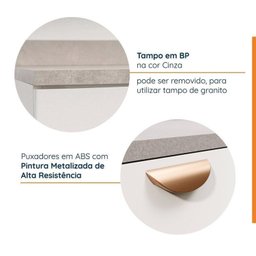 Cozinha Modulada 4 Peças 2 Aéreos 2 Balcões Arizona Cabecasa Madeiramadeira - 4