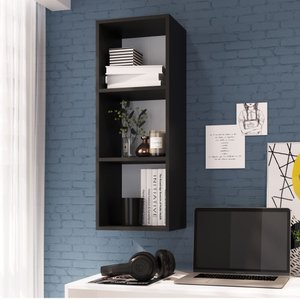 Nicho Organizador Multifuncional Vertical 33x90cm Funcionale Ae030 Art In Móveis - Preto