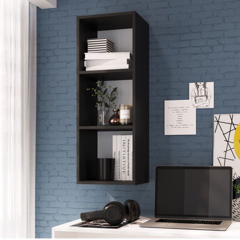 Nicho Organizador Multifuncional Vertical 33x90cm Funcionale Ae030 Art In Móveis - Preto