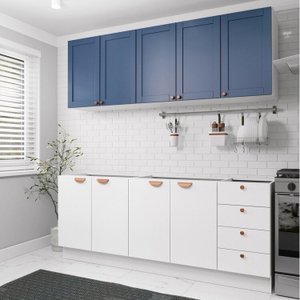 Cozinha Modulada 4 Peças 2 Aéreos 2 Balcões Arizona Cabecasa Madeiramadeira