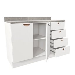 Cozinha Modulada 4 Peças 2 Aéreos 2 Balcões Arizona Cabecasa Madeiramadeira - 8