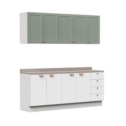 Cozinha Modulada 4 Peças 2 Aéreos 2 Balcões Arizona Cabecasa Madeiramadeira - 3
